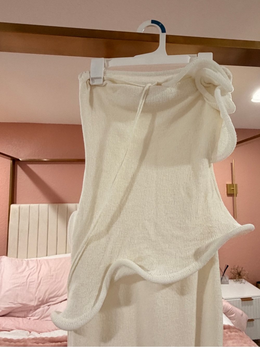 Meshki Ivory Halter Ruffle Maxi Dress - Picture 14 of 14
